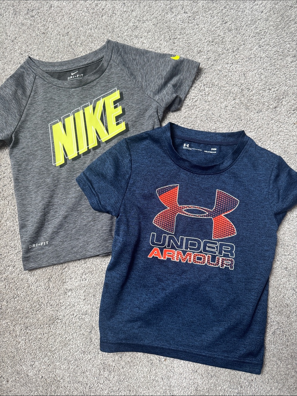2 for 1 Toddler Dri Fit Shirts- Under Armour and Nike